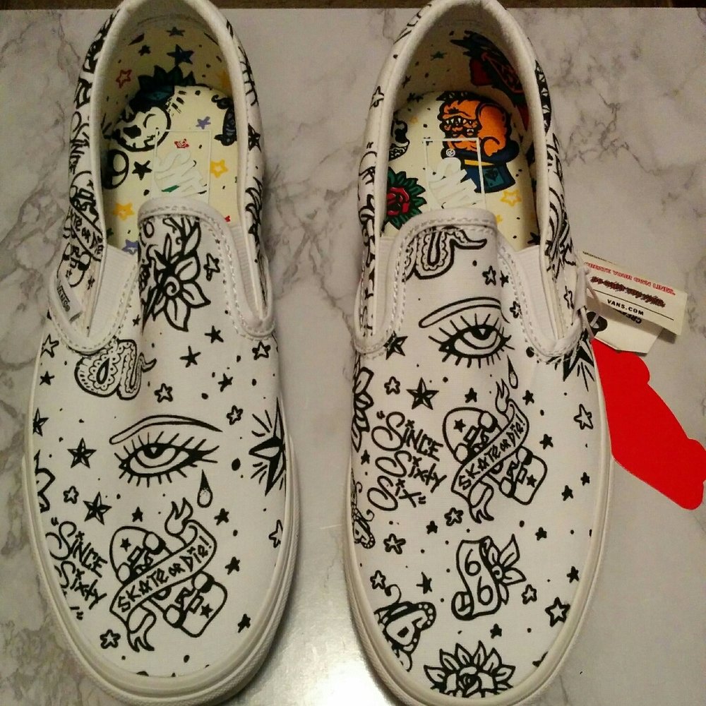 Vans Slip On U-Color Tattoo Skate Shoe